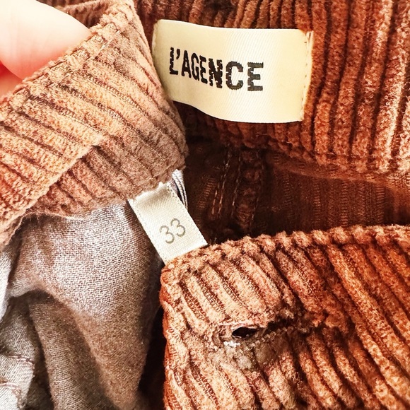L’AGENCE Scottie Corduroy Wide Leg Jeans | Saddle Brown | Size 33 - Picture 10 of 10